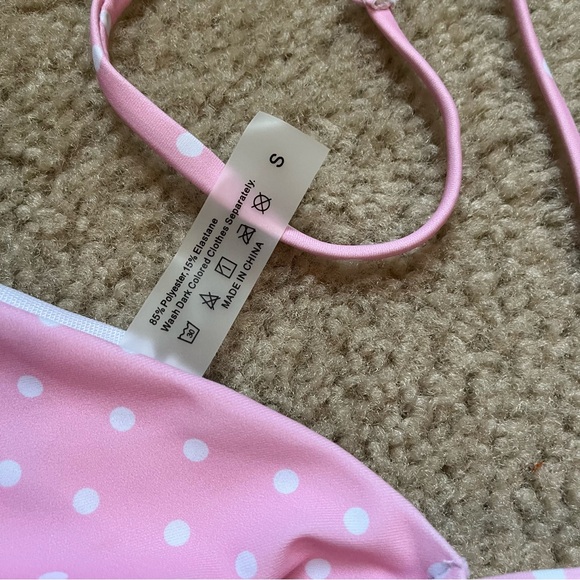 Pink Polka Dot Bikini Set With Swim Shorts - Picture 2 of 2